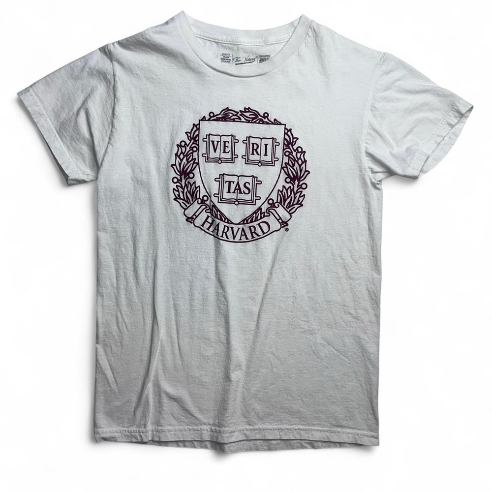 Harvard University T-shirt White Top Maroon Adult Tee Small Mens Womans